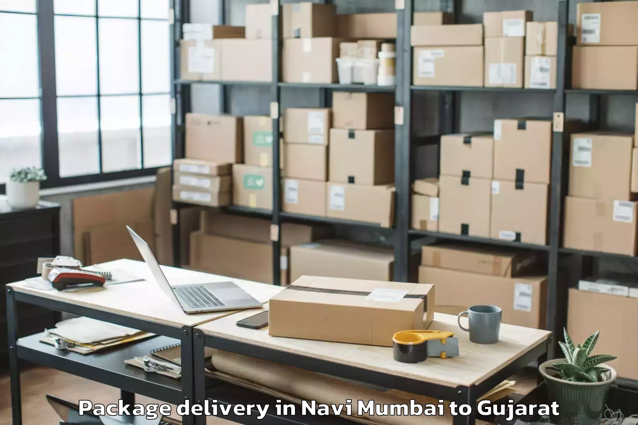 Navi Mumbai to Lodhika Package Delivery Booking